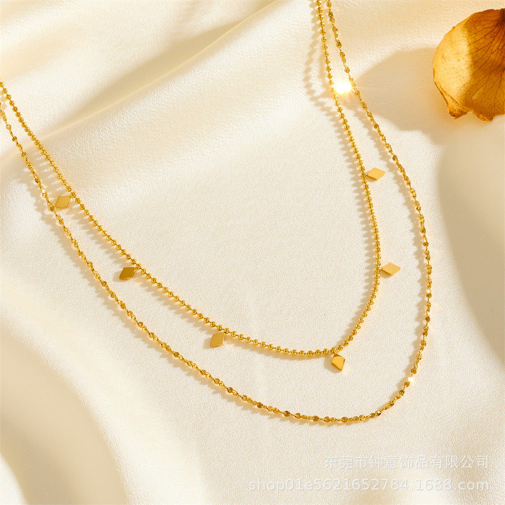 Wholesale Simple Titanium Steel Shell English Letters 18K Fashion Love Pendant Necklaces